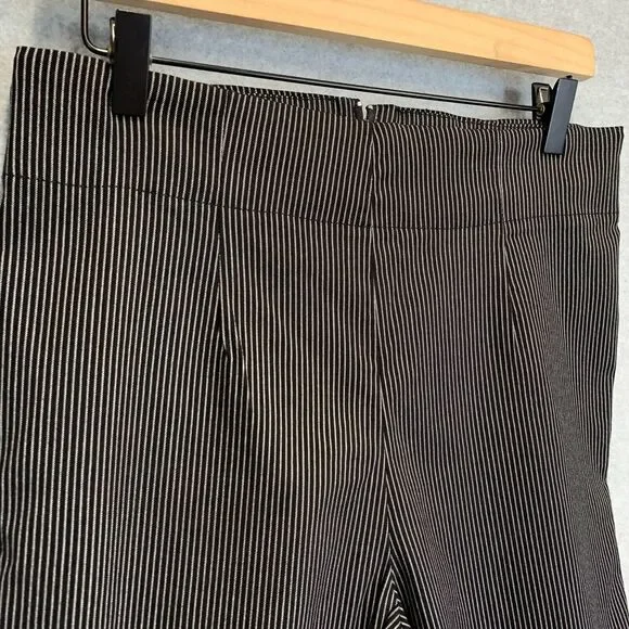 Hell Bunny Pants Womens XL Black Jack Pedal Pusher Bat Pinstripe Crop Retro Punk - Picture 3 of 15